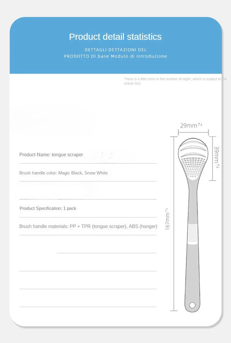 Tongue Cleaner Brush Reusable Oral Cleaning Scraper Oral Breath Multicolor Brush Care Tool Tongue Bad Hygiene Care Removal