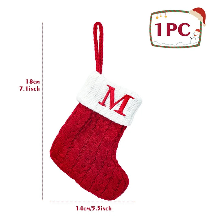 Christmas Alphabet Knitting Socks Christmas Tree Ornaments Christmas Decorations For Home 2025 Navidad Noel New Year 2026 Gifts