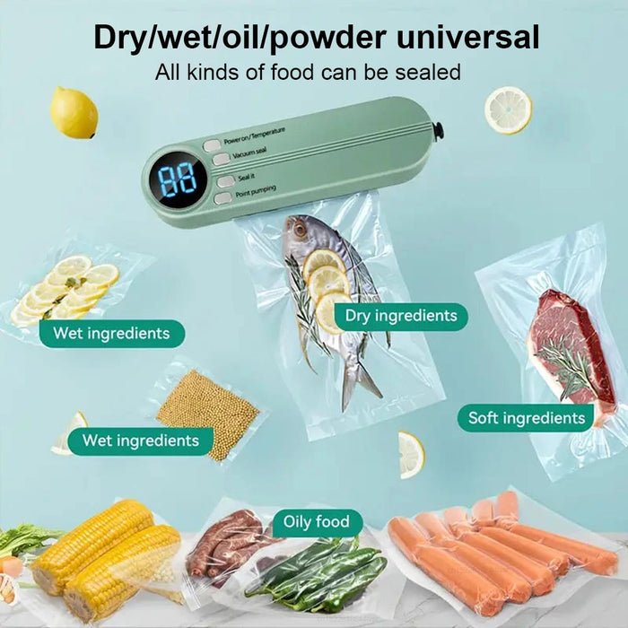 Mini Vacuum Sealer Portable Wireless Food Vacuum Sealer USB Rechargeable Package Plastic Bags Automatic Vacuum Sealing Machine