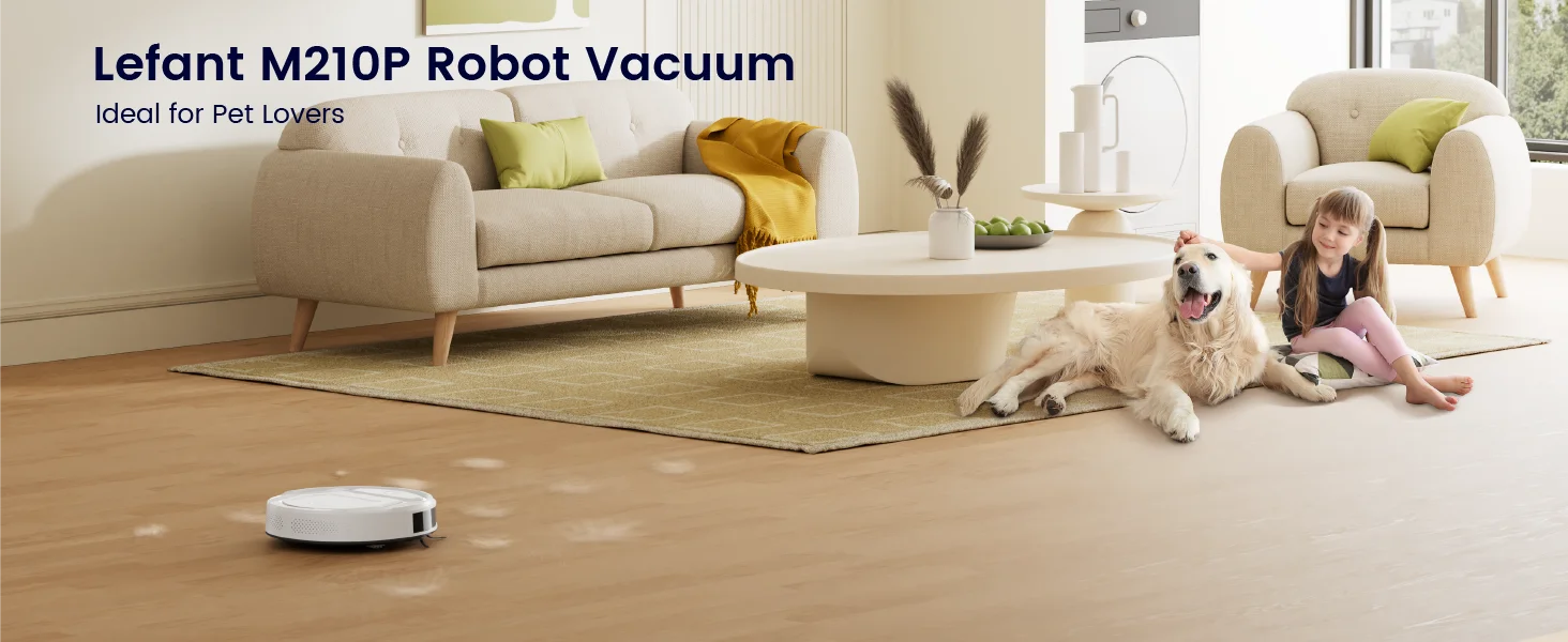 Lefant M210 Pro Robot Vacuum Cleaner, 2200Pa Powerful Suction, 120 Mins Runtime, Automatic Self-Charging,Wi-Fi/App/Alexa Control