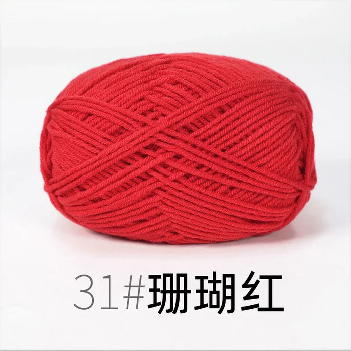 Organic Cotton Yarn 4ply Baby Milk Knitted Yarn For Craft Sweater Hat Dolls Scarves 1 Ball 50g Soft Wool Crochet Yarn Wholesale