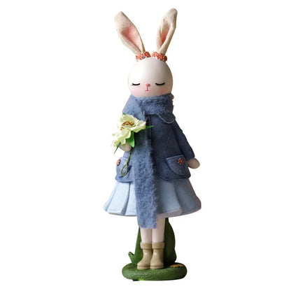 Easter Cartoon Cute Rabbit Home Table Resin Ornaments Forest Style Kids Happy 1st 2nd Birthday Party Decorations Gift for Girls