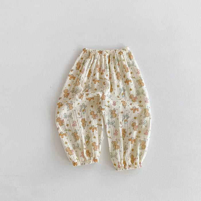 Anti Mosquito Pants For Children Clothing Summer New Style Kids Girl's Floral Trousers Loose Casual Baby Harem Pants 9m-6y 2024