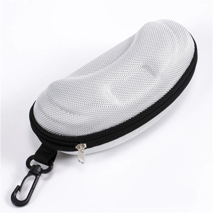 Hard shell sunglasses case with clip, Silver
