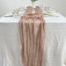 Beige gauze runner on a white dinner table
