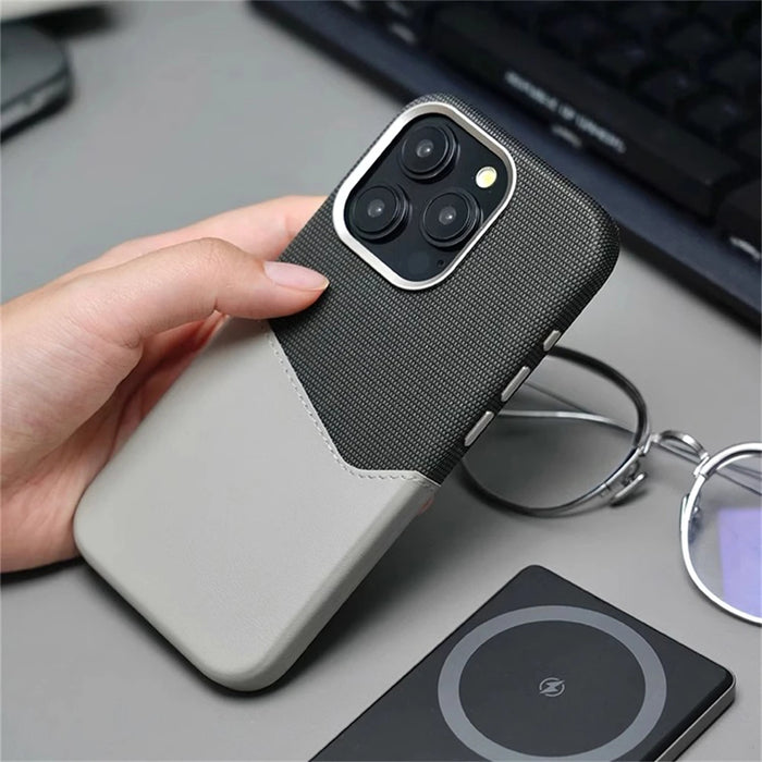 Hit Color Business Card Pocket PU Leather Magnetic Case For iPhone 17 Air 16 15 Pro Max 13 14 12 MagSafe Wireless Charging Cover
