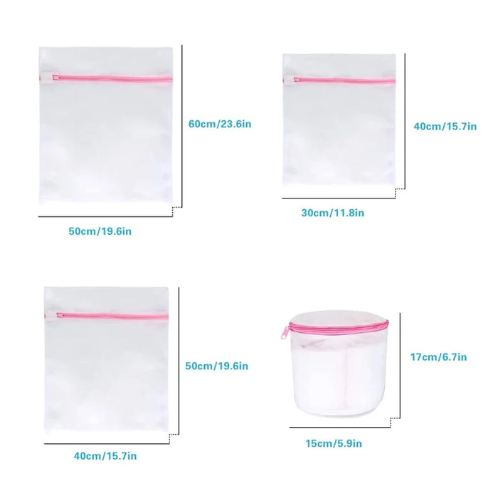 Laundry Bag Reusable Mesh Wash Bag with Non Rust Zipper Clothes Protection Net Washing Machine Universal