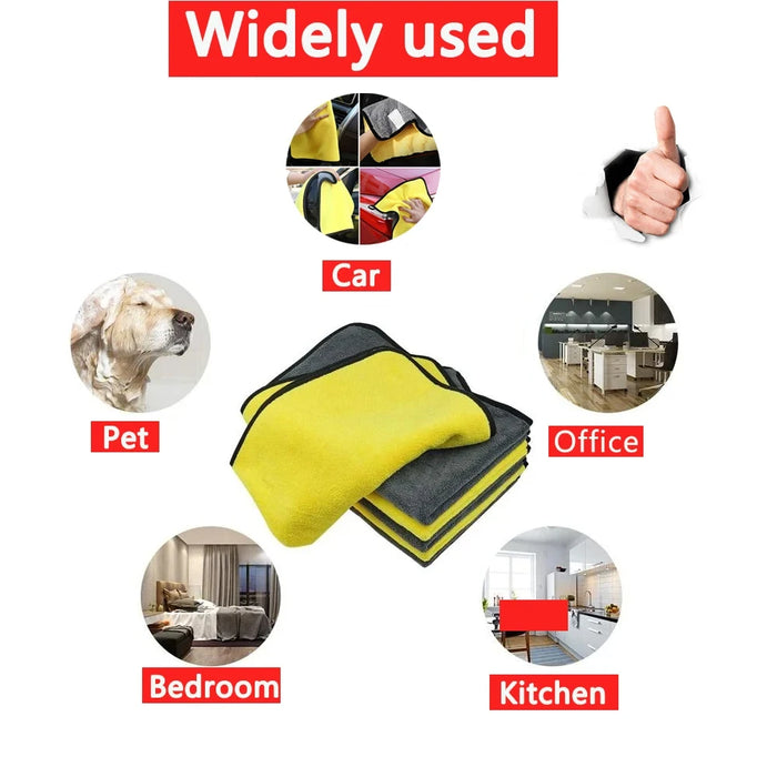 Microfiber Car Cleaning Towel Thicken Soft Drying Cloth Auto Body Washing Towels Double Layer Clean Rags Detailing