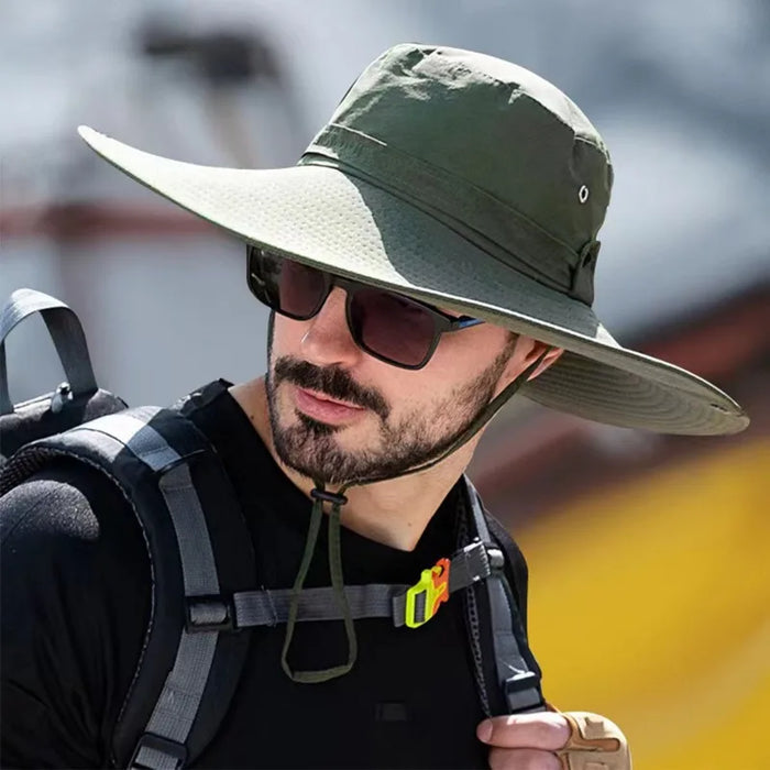 New Sun Protection Fishing Hat Summer Breathable Mesh Camping Hiking Caps Anti-UV Sun Hat Mountaineering Caps Men's Panama Hat