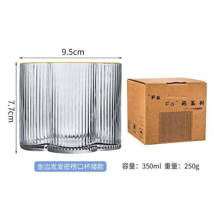 European 1300ml Large Capacity Glass Cold Water Kettle Home Juice Kettle Striped Cool Water Bottle Cool White Water Cup Set
