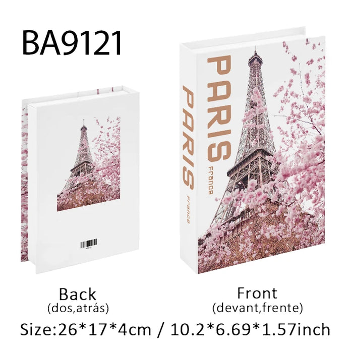 Luxury Fake Book Storage Box Abstract Decorative Books Open Paris Home Decor Coffee Table Bedroom Ornaments Interior Decoration