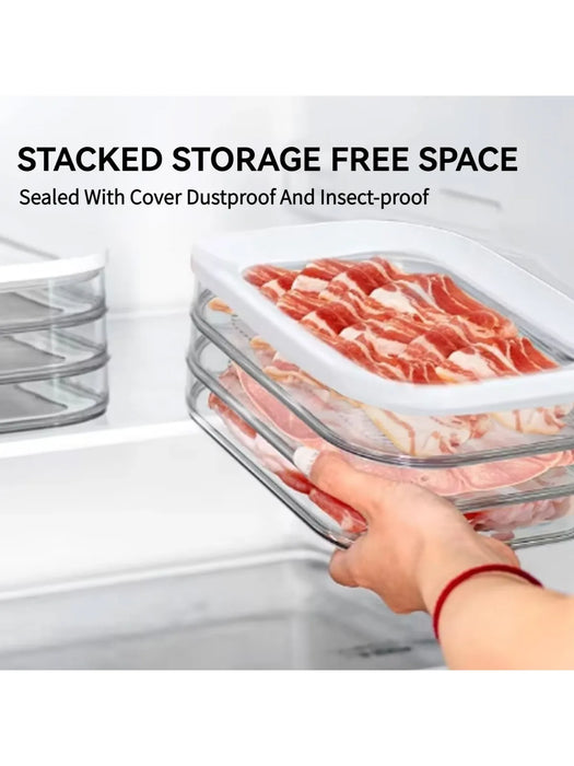 Lunch Meat Container for Refrigerator, 3Layers Deli Meat Container for Fridge, Stackable Cold Cuts Storage Containers for Fridge