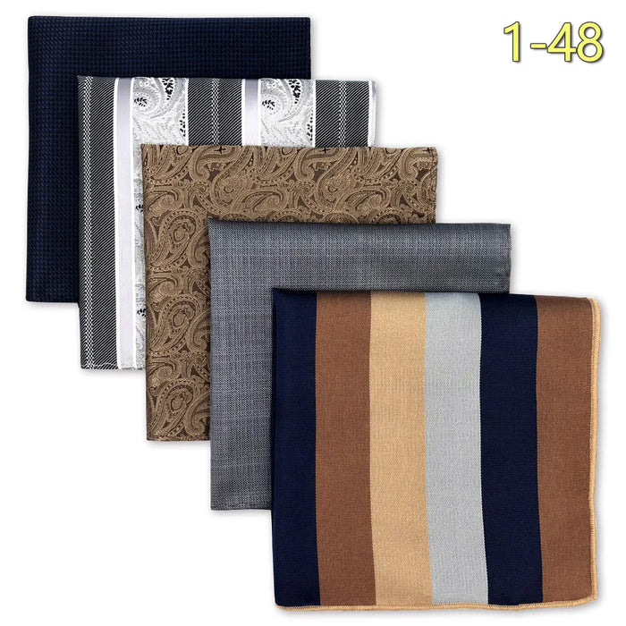 5 Pieces Mens Pocket Squares Wedding Handkerchiefs Set Fashion Formal Bundle Luxury Unique