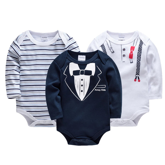 3/6 Pcs/Lot Newborn Baby Clothes Boys Cute Romper 100% Cotton Long Sleeve Bodysuit Baby Clothing Set Gift Infant Jumpsuit 0-24M