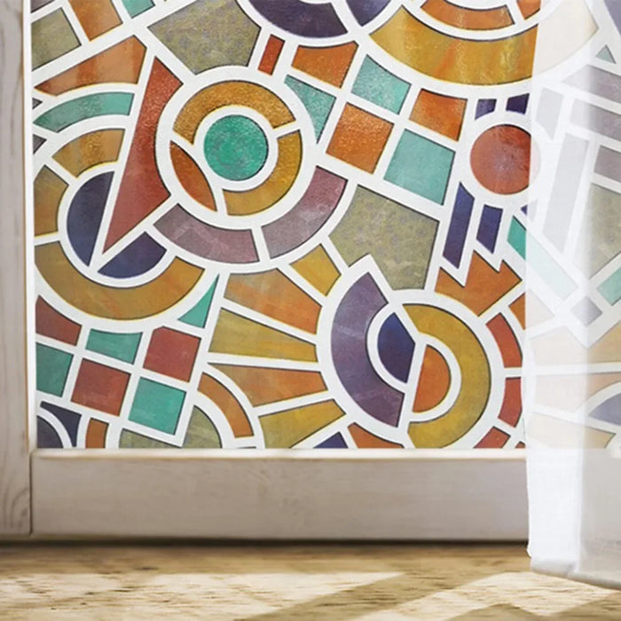 Stained Decorative Window Film Static Self Adhesive Glass Sticker Heat Control Vinyl Window Cling For Home Door Glass Decals