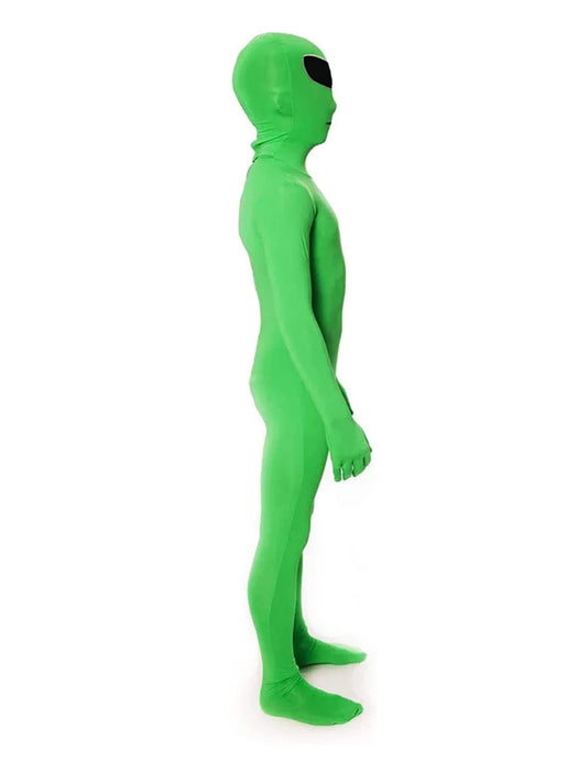 Kids Adult ET Alien Cosplay Costume Zentai Jumpsuits Green ET Alien Mascot Halloween Carnival Masquerade Bodysuit Suit