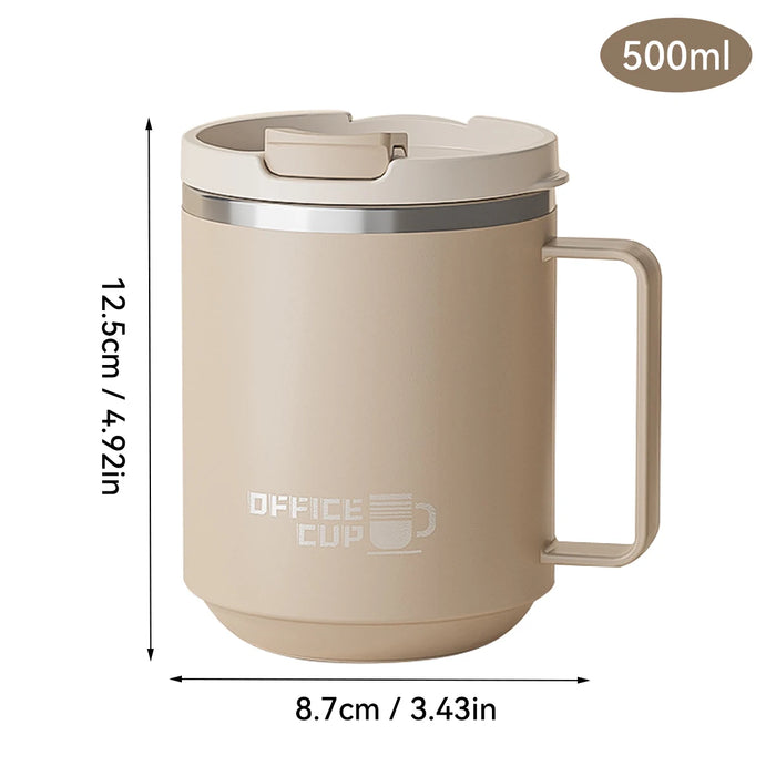 WORTHBUY 304 Stainless Steel Double Wall Insulated Coffee Mug With Handle Portable Sealed Water Cup Large Capacity Drinking Cup