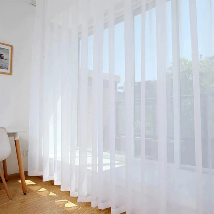 Modern Simple White Tulle Window Trillon Sheer Curtains for Living Room Bedroom Dining Transparent Decor Wedding 창문커텐 Door HOTEL
