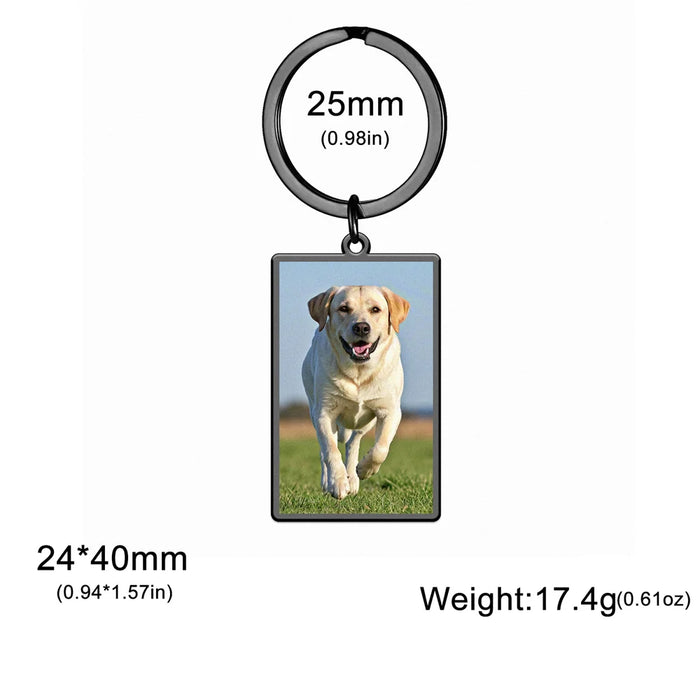 Custom Photo Keychain Stainless Steel Keyring Rectangle Heart Shape Personalized Picture Key Holder Jewelry Valentine's Day Gift