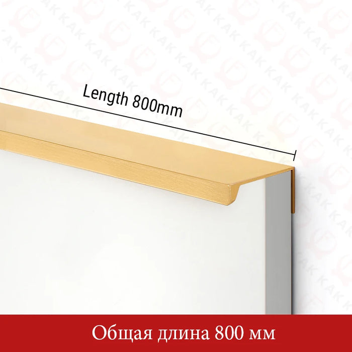 KAK Hidden Long Furniture Handles Black Kitchen Cabinet Handle Pulls Non Punched Aluminum Alloy Cupboard Door Handle Hardware