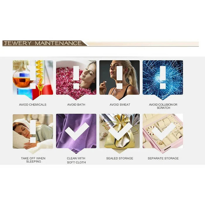 Jewellery care tips: avoid chemicals, water and sweat; store separately