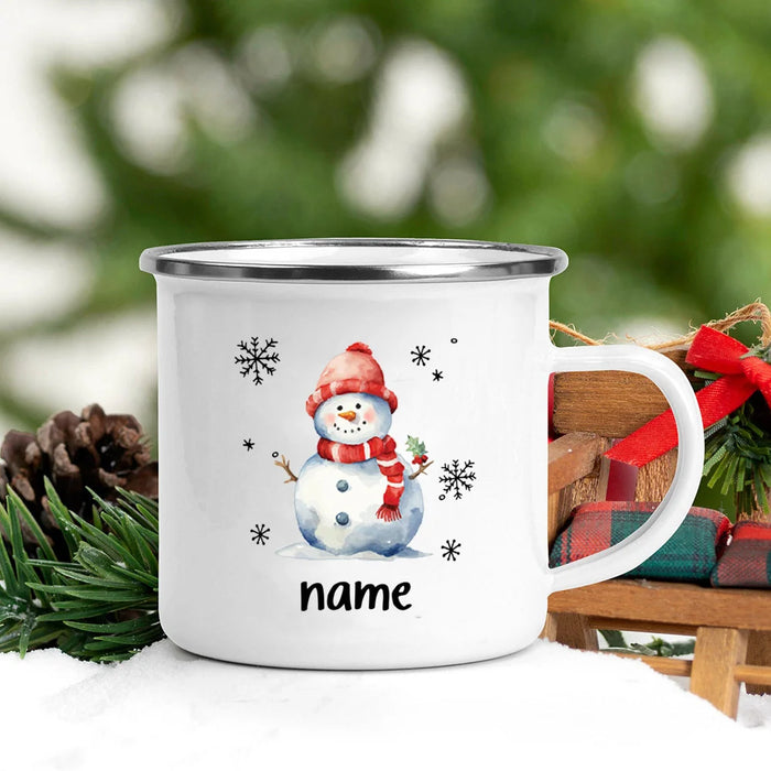 Personlized Cookie Snowman with Name Mug Hot Cocoa Chocolate Mug
