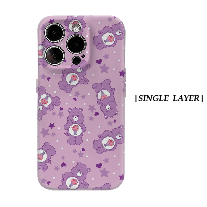 Purple Bear Smoothie Phone Case for IPhone 17 16 15 14 13 Pro Max Plus for Magnetic Single Double-layer Tough Case