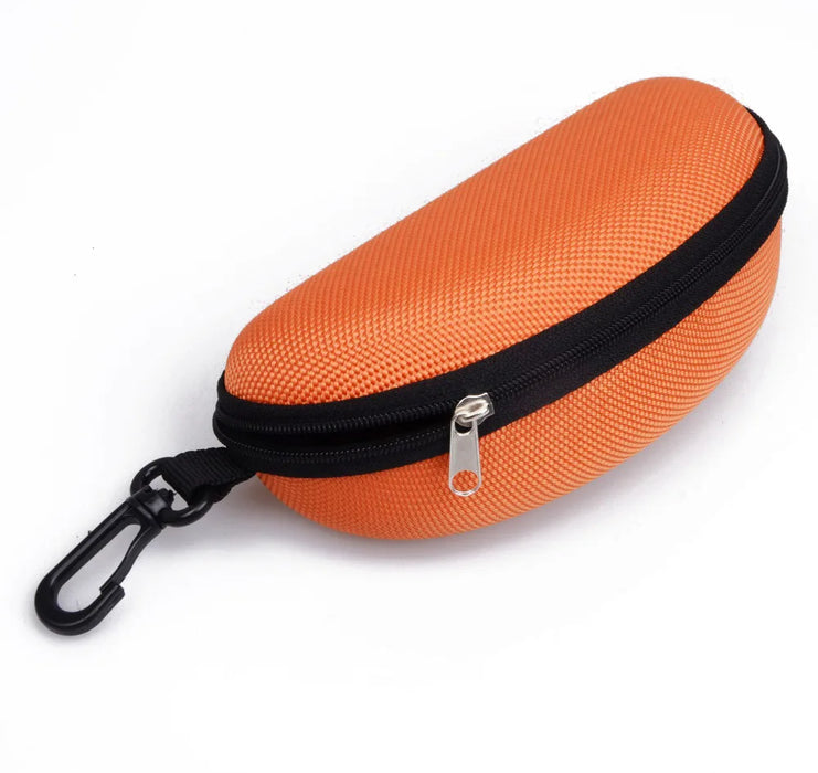 Hard shell sunglasses case with clip, Orange
