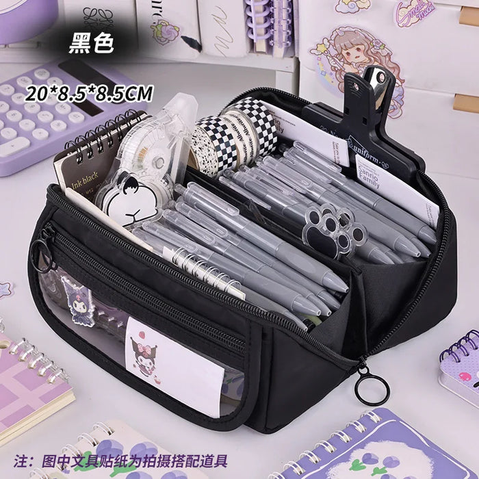 Large Capacity Pencil Case with Zipper - Portable Stationery Bag for Students, School & Office Supplies Storage