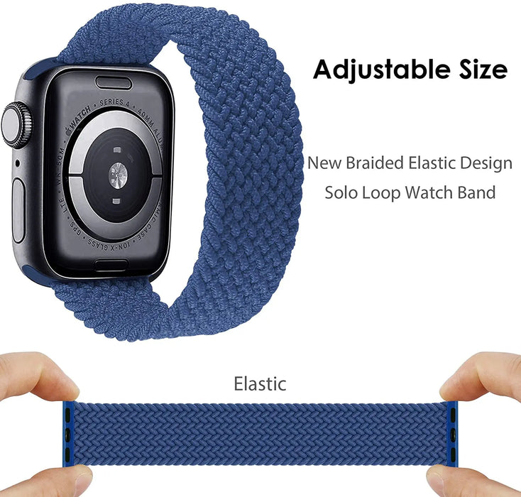 Braided Solo Loop For Apple Watch Strap 44mm 40mm 45mm 41mm 49mm 42mm 46mm Bracelet iWatch Series 10 9 SE 8 7 6 5 4 Ultra 2 Band