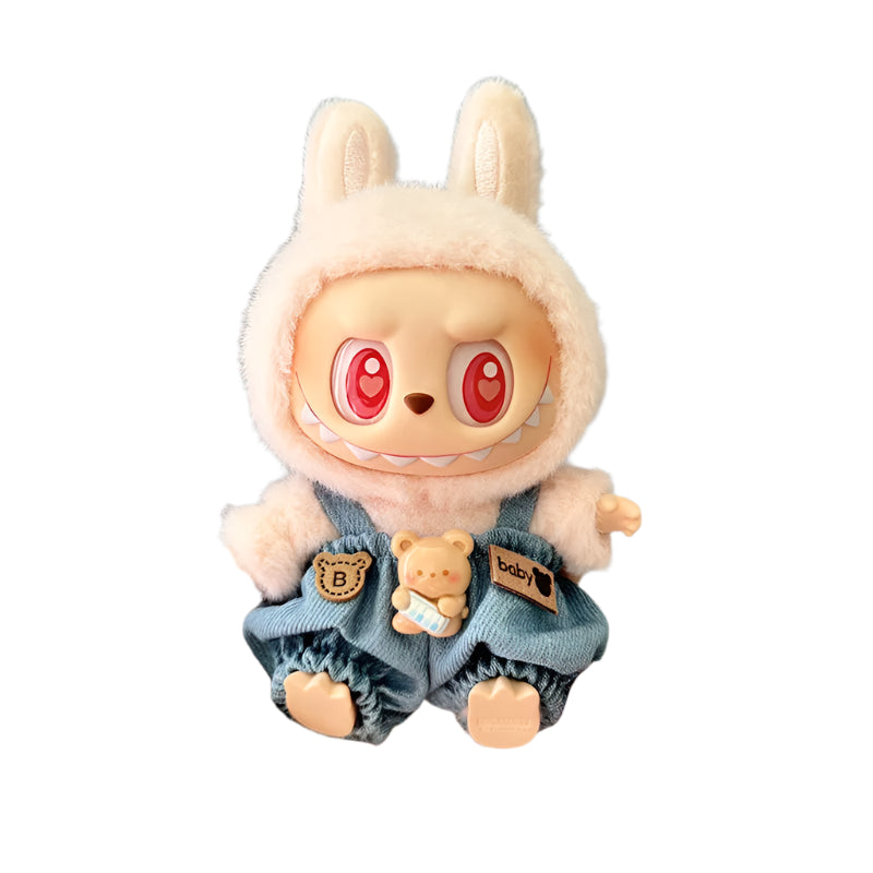 Mini Plush Doll'S Clothes Outfit Accessories For 17cm Korea Kpop Labubu I II Idol Dolls sit party overalls Clothing