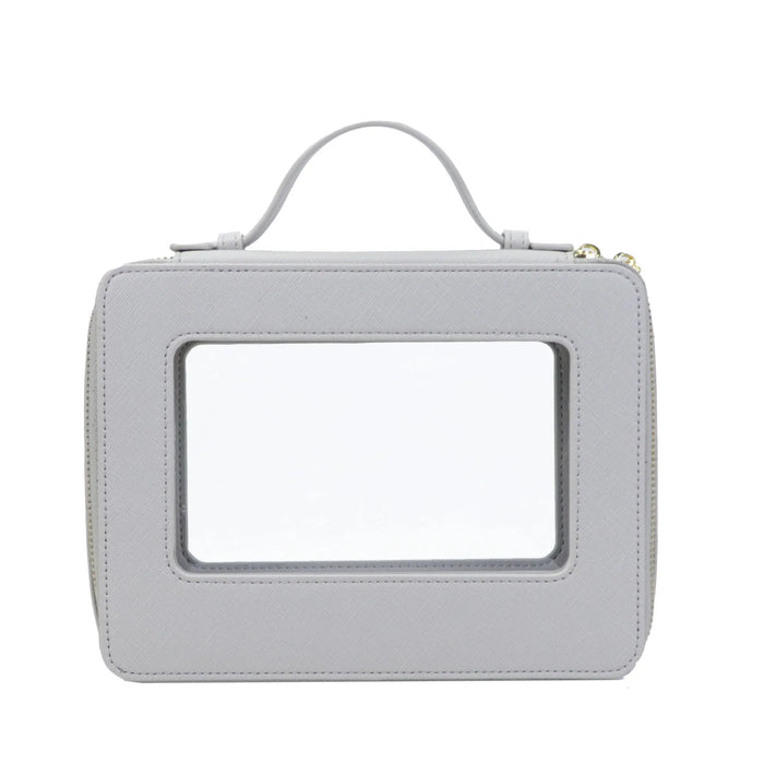 Customized Letters Transparent Makeup Bag Saffiano Portable Cosmetic Case