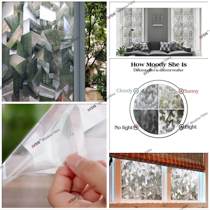 Stained Decorative Window Film Static Self Adhesive Glass Sticker Heat Control Vinyl Window Cling For Home Door Glass Decals