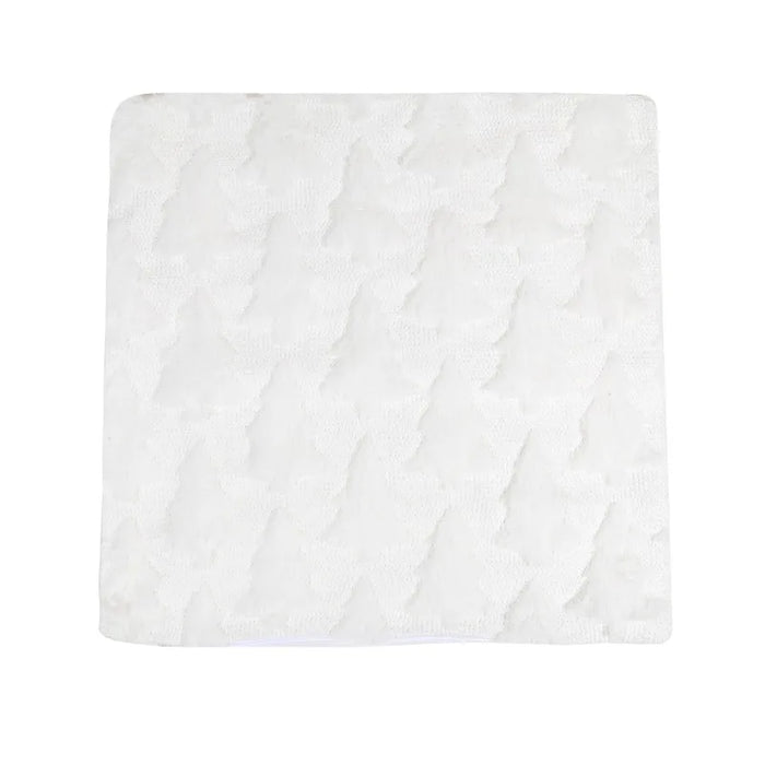 White plush Christmas tree cushion cover