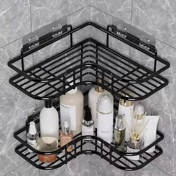 Stainless Steel Corner Shower Rack - Rustproof, Wall-mounted Bathroom Storage Rack for Shampoo, Toner and Cosmetics