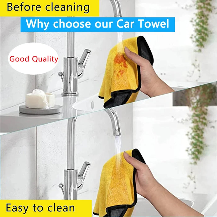 Microfiber Car Cleaning Towel Thicken Soft Drying Cloth Auto Body Washing Towels Double Layer Clean Rags Detailing