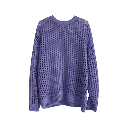 Summer Vintage Hollow Out Loose Knitting T-shirt