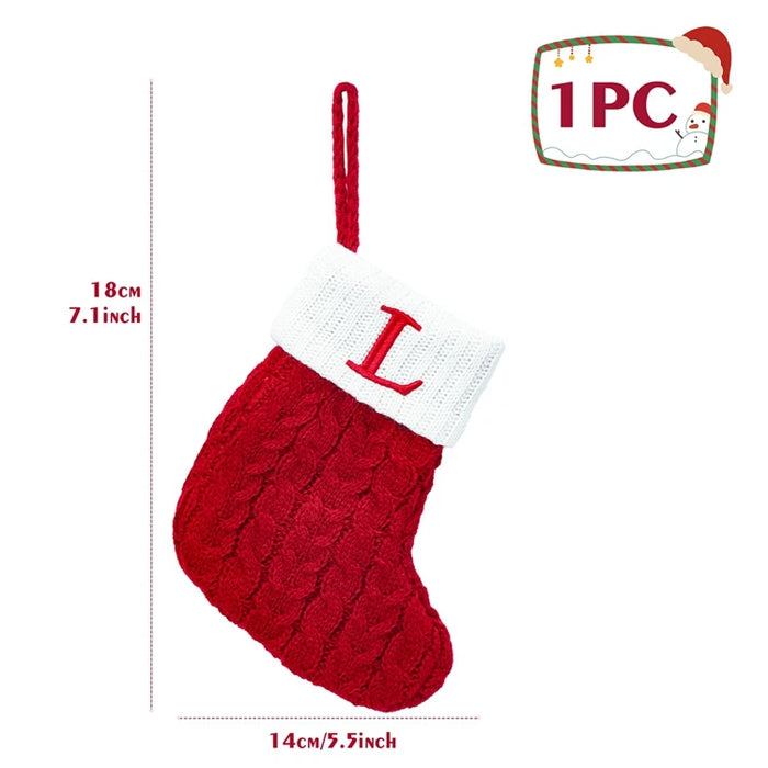 Christmas Alphabet Knitting Socks Christmas Tree Ornaments Christmas Decorations For Home 2025 Navidad Noel New Year 2026 Gifts