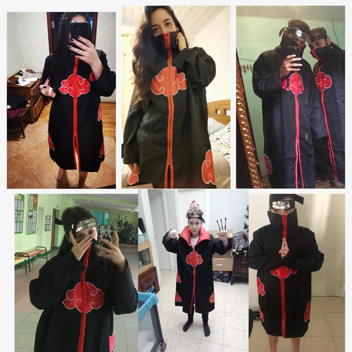 Adult Cloak Kids Robe, Unisex Men Cape Anime Cosplay Halloween Costume Jacket with Headband Ring for Women