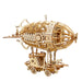Wooden airship model on a white background