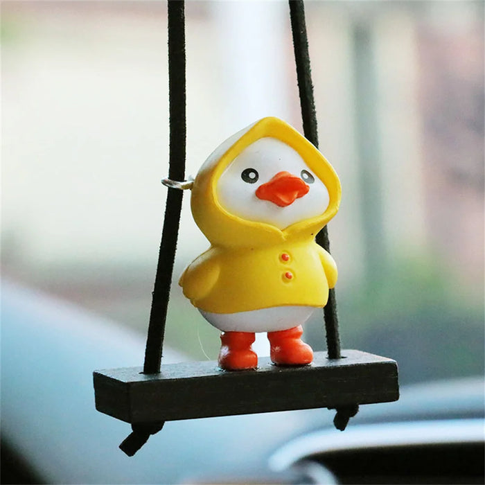 Little Yellow Duck Car Pendant Swing Auto Rearview Mirror Hanging Decorations