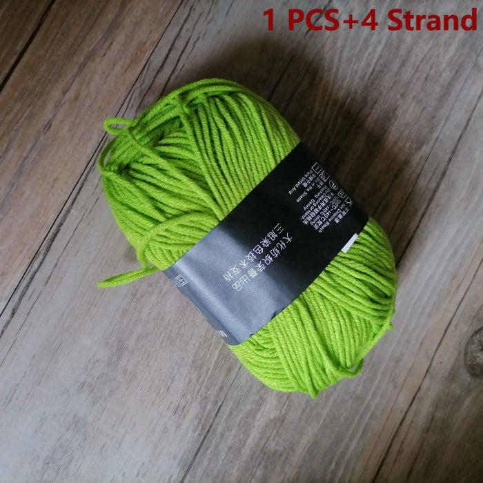 Organic Cotton Yarn 4ply Baby Milk Knitted Yarn For Craft Sweater Hat Dolls Scarves 1 Ball 50g Soft Wool Crochet Yarn Wholesale