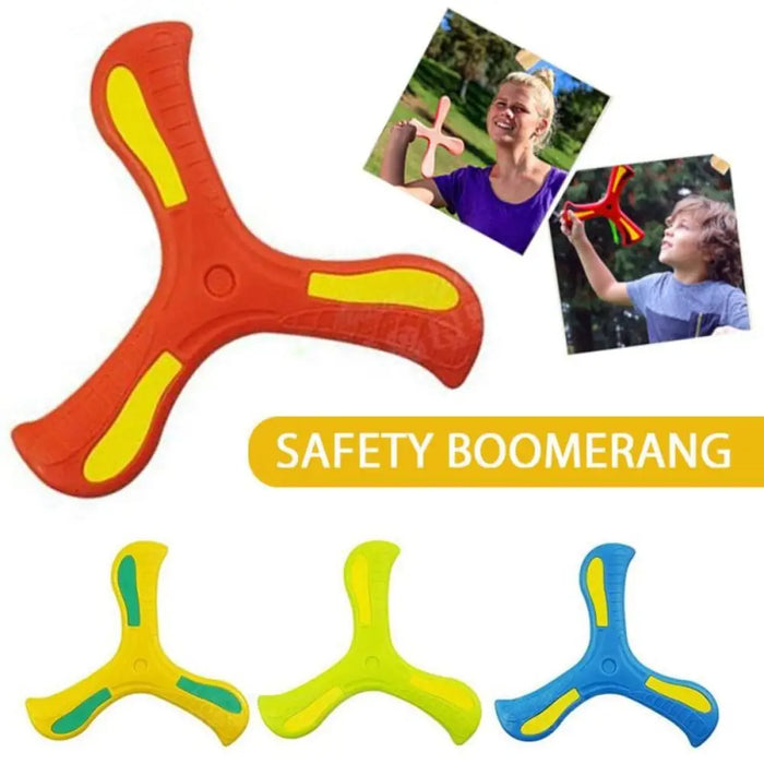 Children Boomerang Soft Three-leaf Cross Outdoor Toy Flying Disc Adult-kids Interactive Sports Toy for Puzzle Decompression Gift