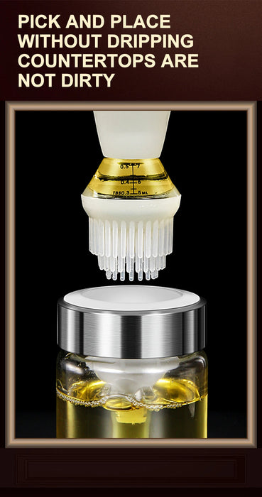 Silicone Oil Brush Bottle Kitchen BBQ Oil Brush Dispenser Not-leaking Barbecue Grill Honey Liquid Baking Pastry Pancake Brush