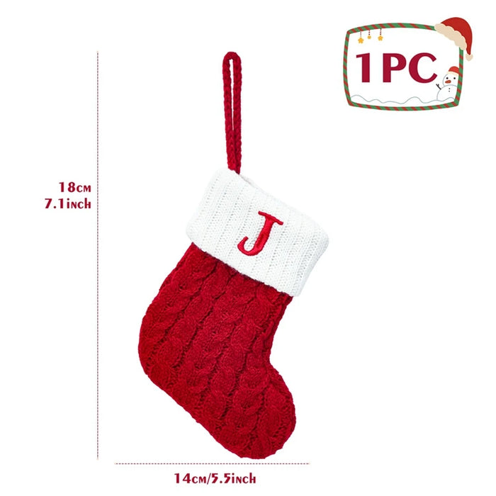 Christmas Alphabet Knitting Socks Christmas Tree Ornaments Christmas Decorations For Home 2025 Navidad Noel New Year 2026 Gifts