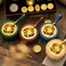 Wax seal melting stoves in green, red, blue and natural wood with gold spoons