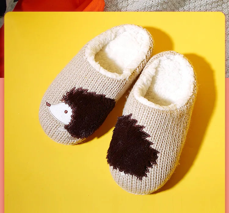 Winter Women's Slippers Cartoon Cute Dog Indoor Warm Non-slip Soft Sole Good Breathable Homeshoes Fashion Causal Cotton Shoes