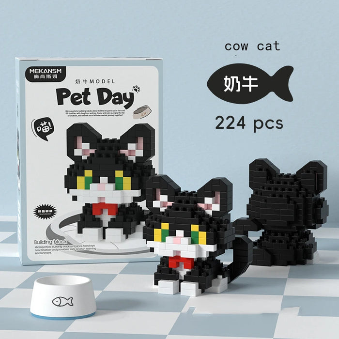 Tuxedo cat micro block figure, 224 pieces, with box art