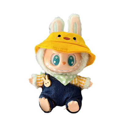 Mini Plush Doll'S Clothes Outfit Accessories For 17cm Korea Kpop Labubu I II Idol Dolls sit party overalls Clothing