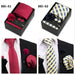 Four men's tie gift sets in assorted patterns with style codes